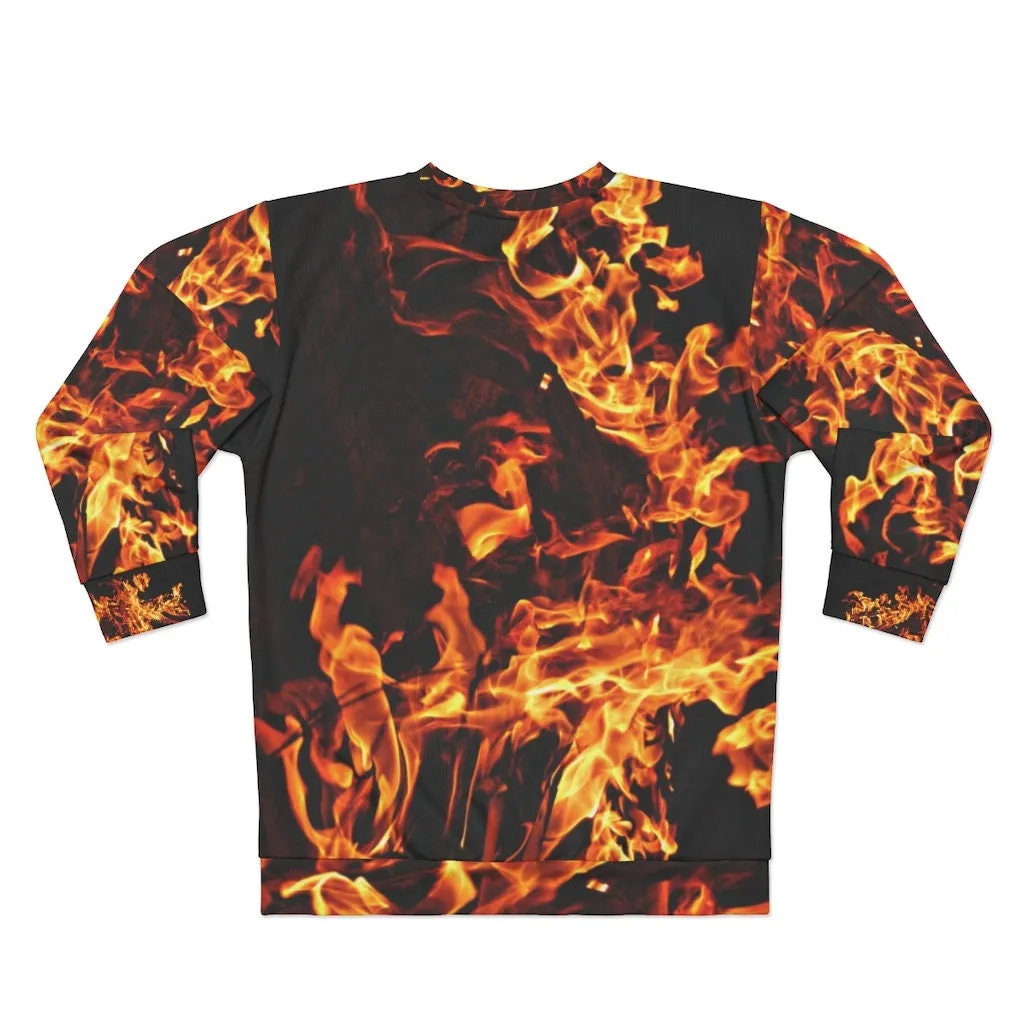 Adult Sweatshirt Fire Flames,Gift for Christmas/Thanksgiving/Birthday/Graduation/Halloween/Housewarming/New Year/Anniversary/Ugly Sweaters