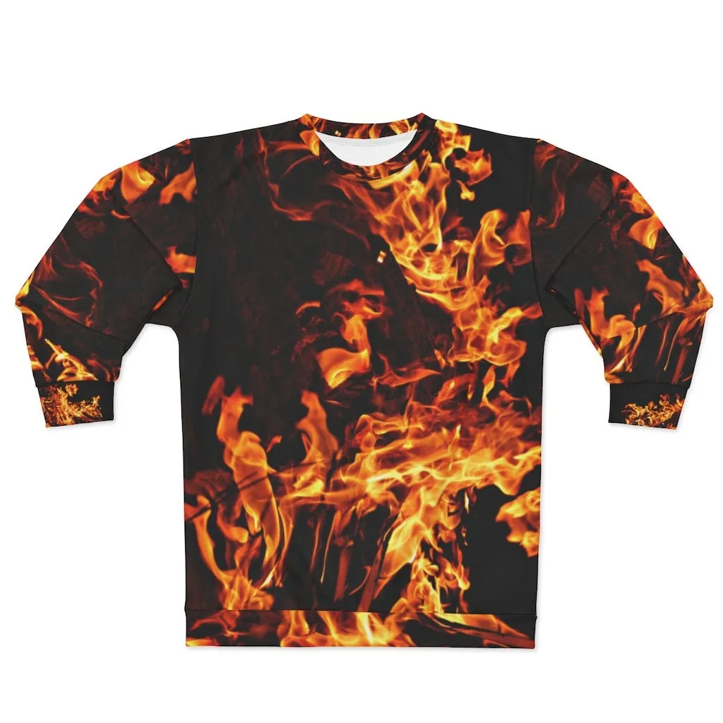 Adult Sweatshirt Fire Flames,Gift for Christmas/Thanksgiving/Birthday/Graduation/Halloween/Housewarming/New Year/Anniversary/Ugly Sweaters