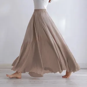 Boho Chic Pleated Long Skirt for Beach Lovers