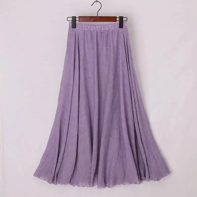 Boho Chic Pleated Long Skirt for Beach Lovers