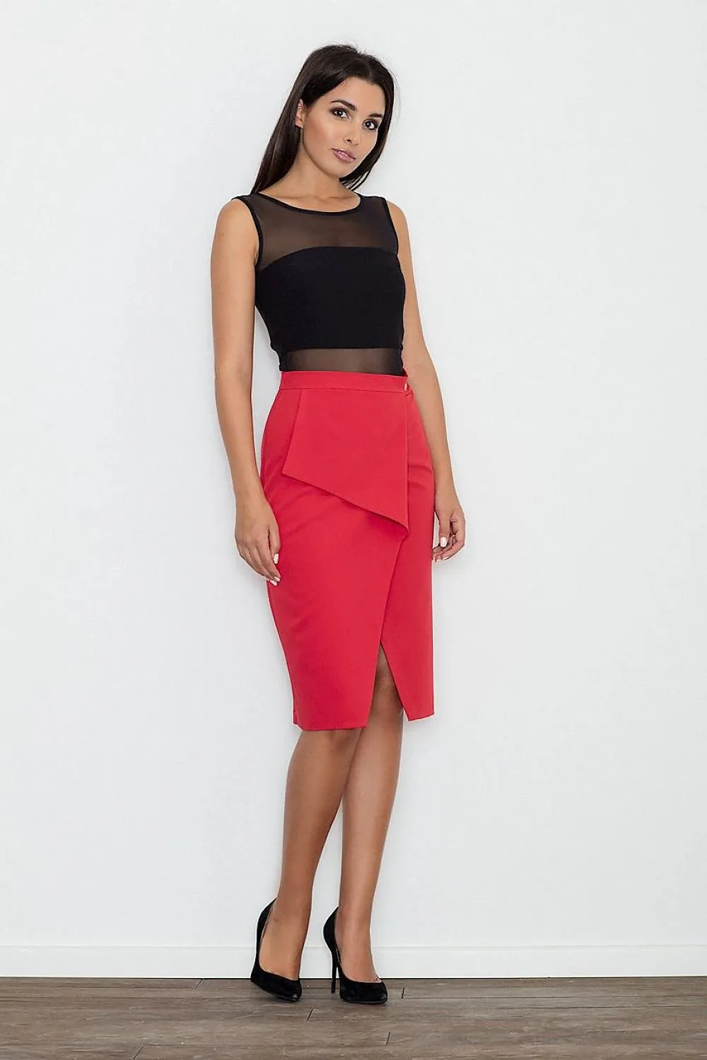 Chic Front Flap Cotton A-Line Skirt