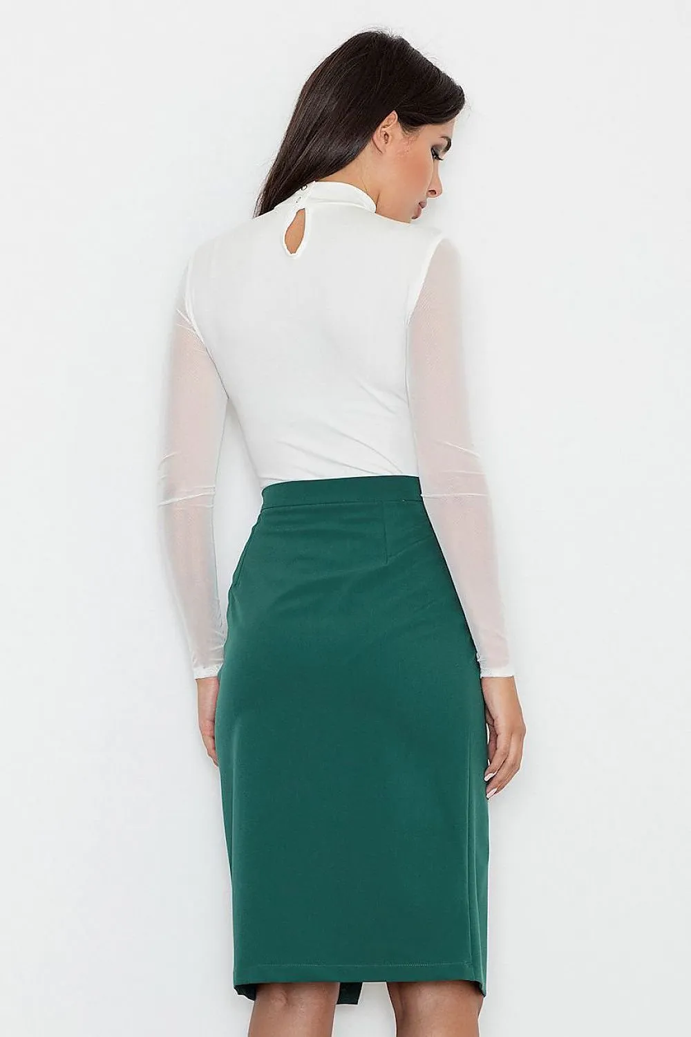 Chic Front Flap Cotton A-Line Skirt