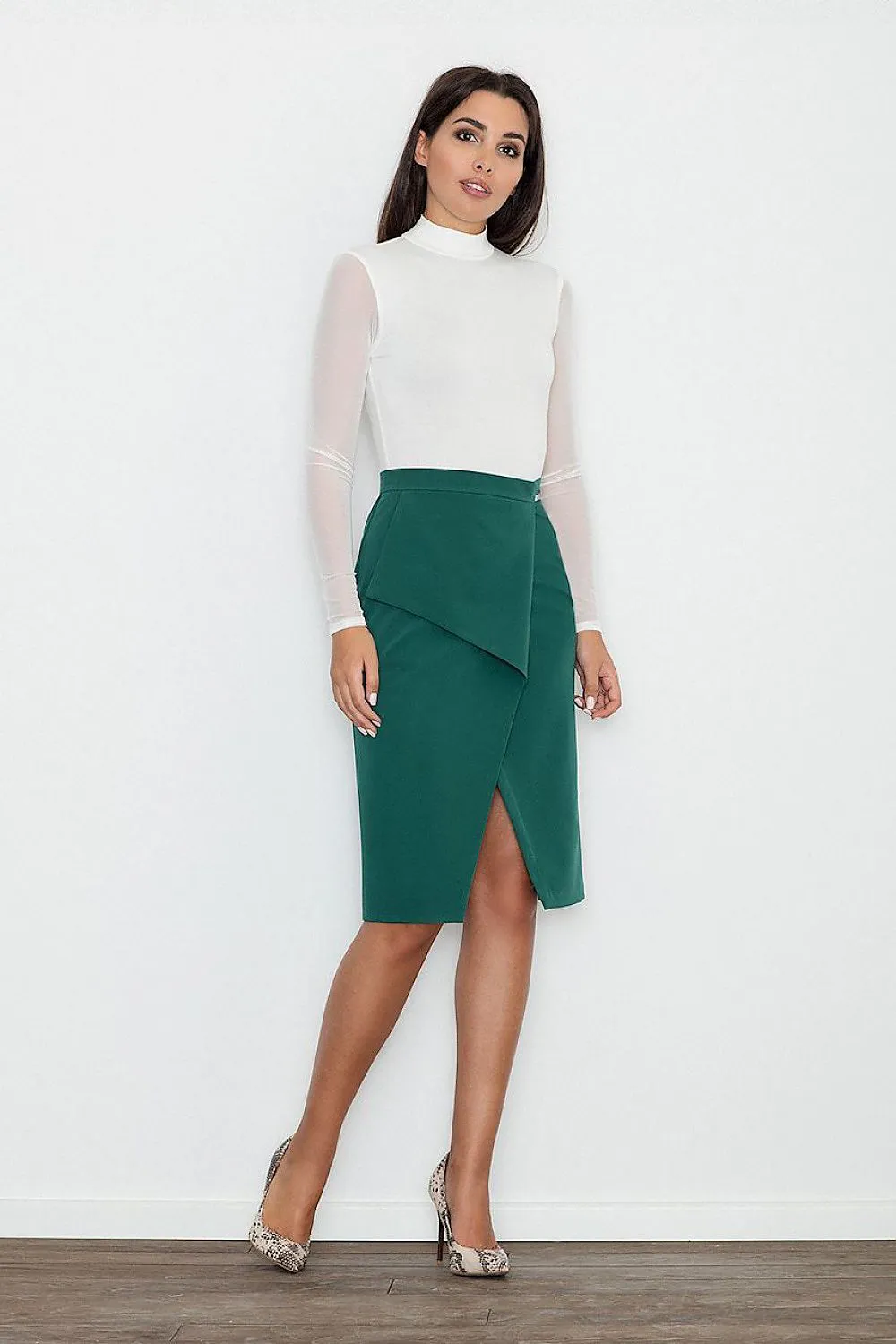 Chic Front Flap Cotton A-Line Skirt