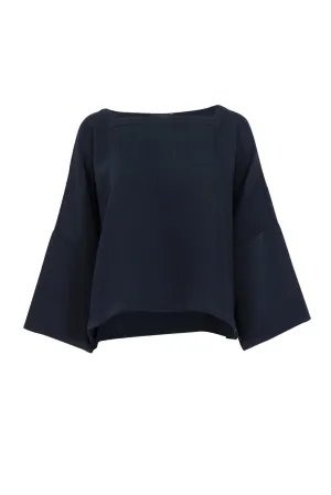 Club Monaco - Navy Square Neckline Dolman Sleeve Top Sz M