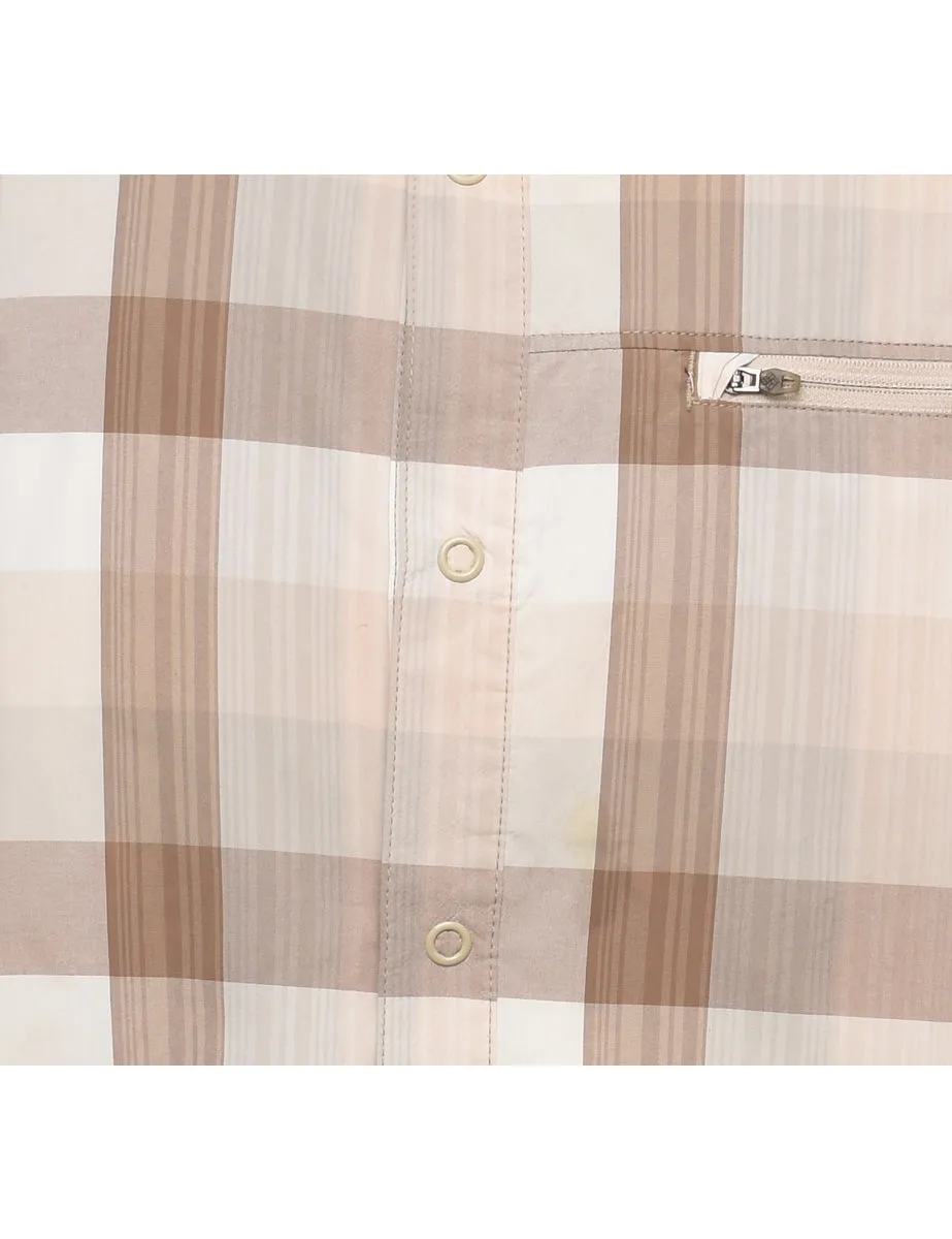 Columbia Checked Light Brown & Off-White Shirt - XL