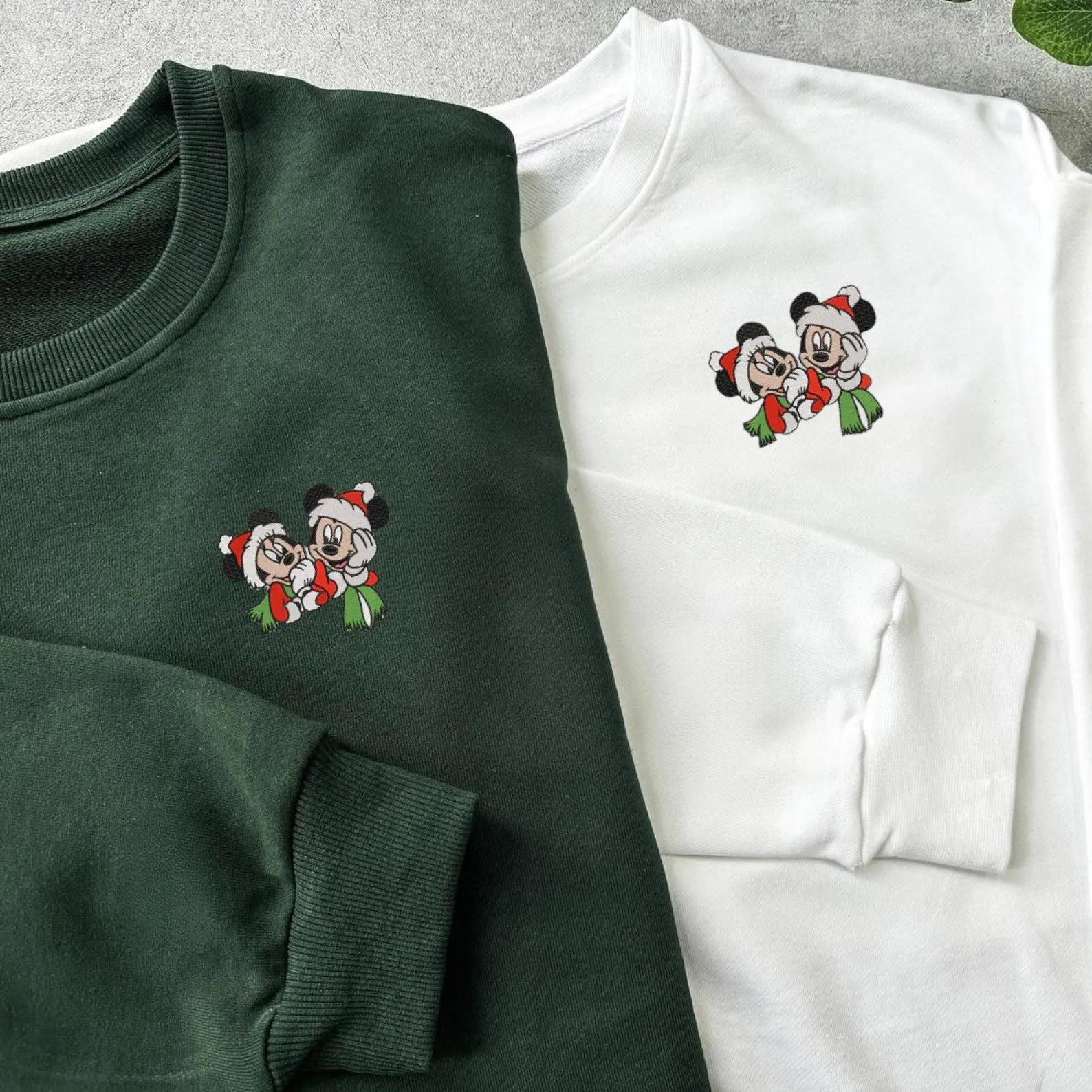 Custom Link For Mireya - Christmas Cartoon Mouse Custom Embroidered Sweatshirts For Couples