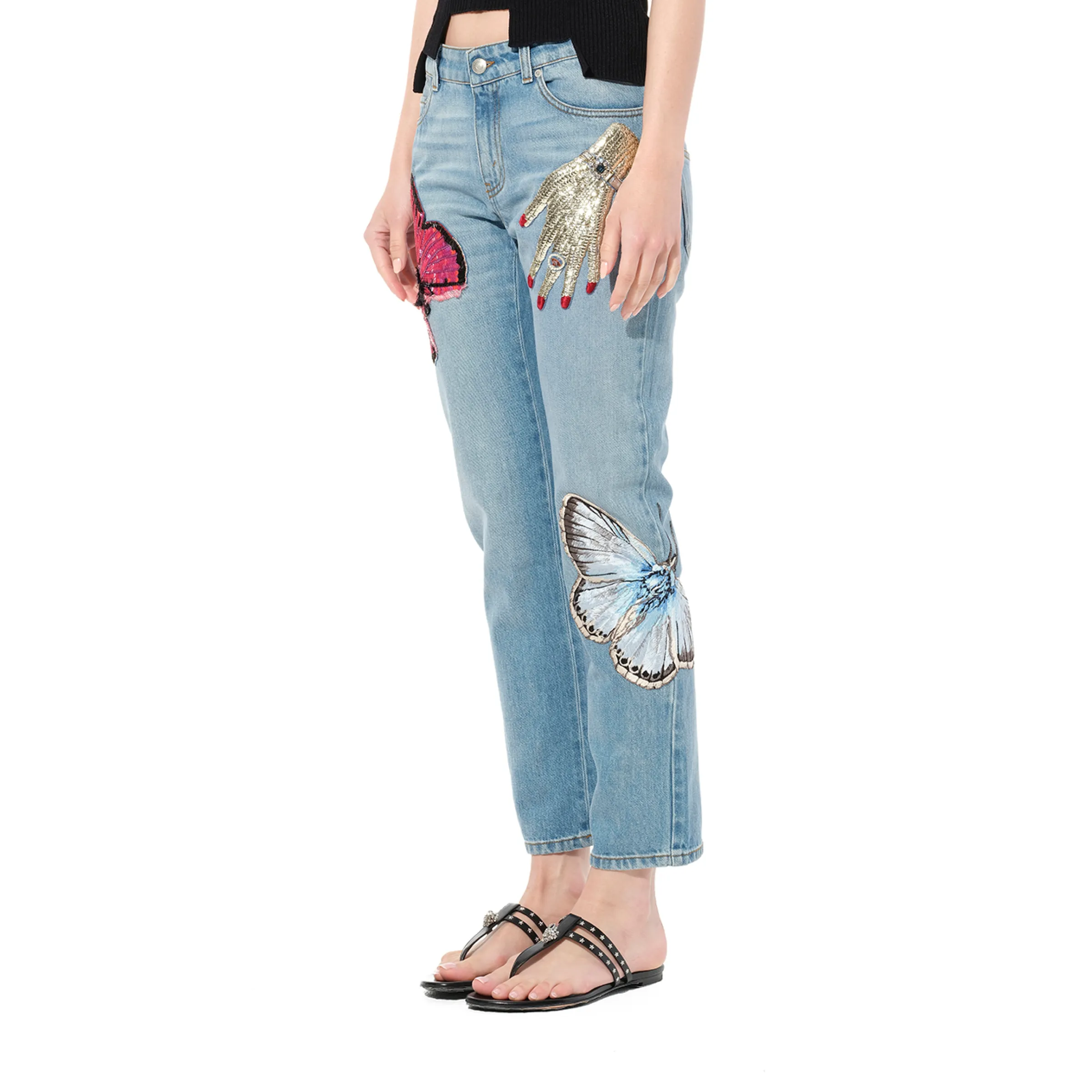 Denim Pants with Print