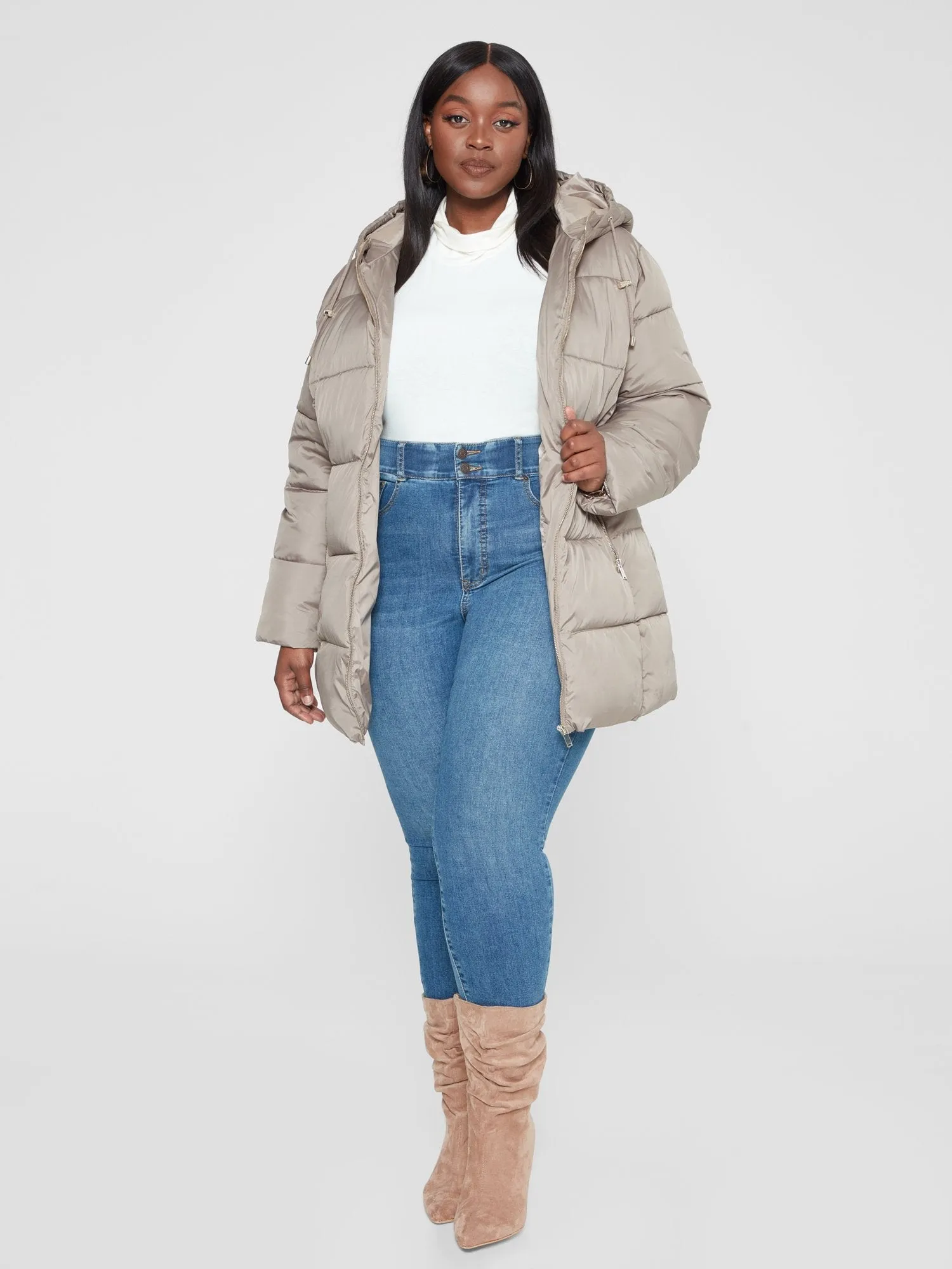 Fashion To Figure - Corinne Hooded Puffer Coat