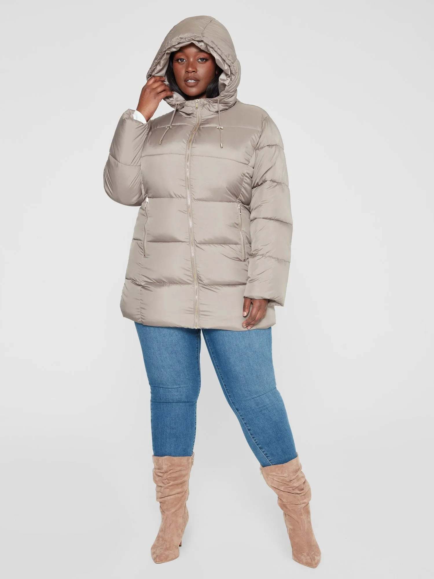 Fashion To Figure - Corinne Hooded Puffer Coat