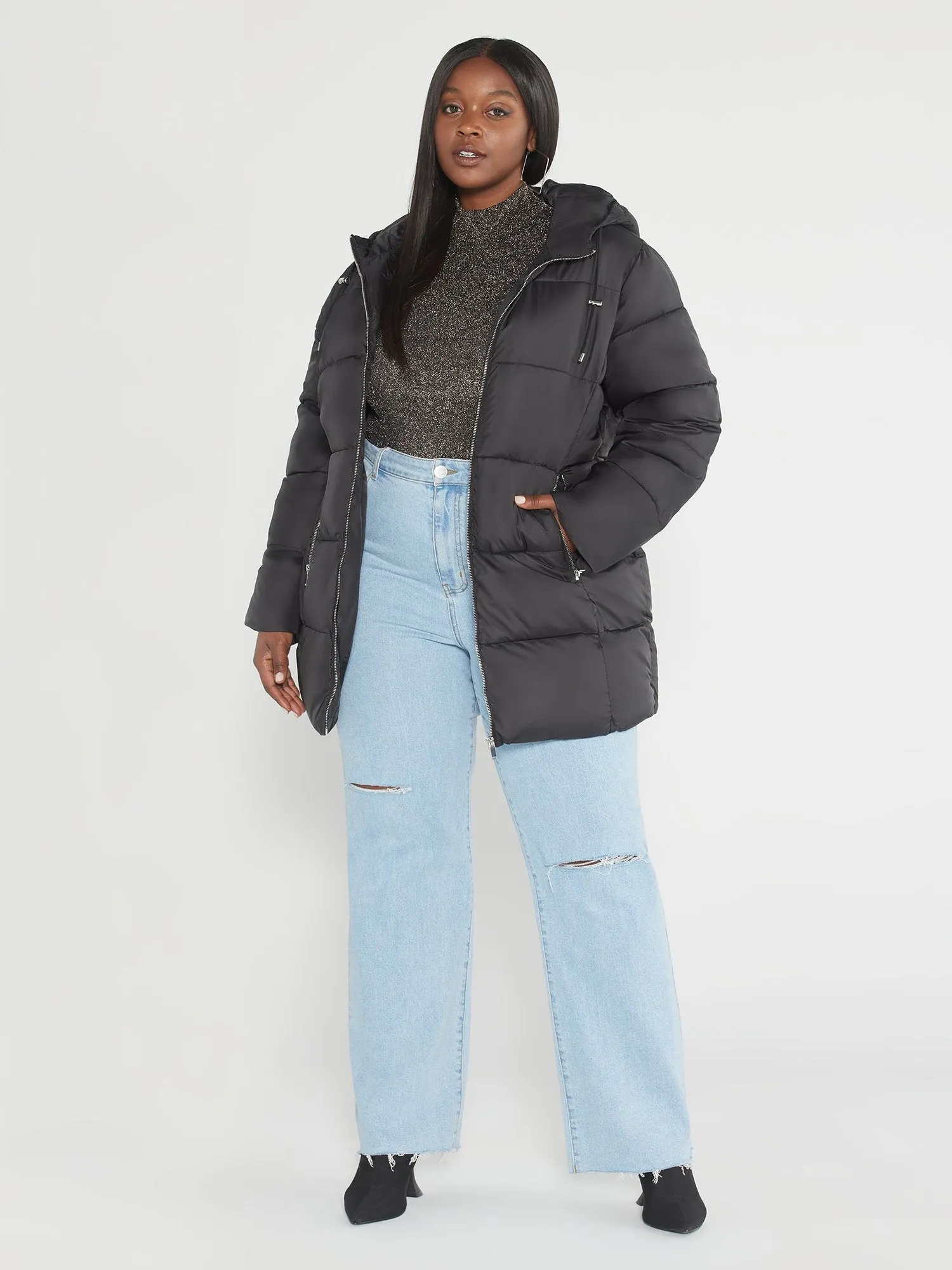 Fashion To Figure - Corinne Hooded Puffer Coat