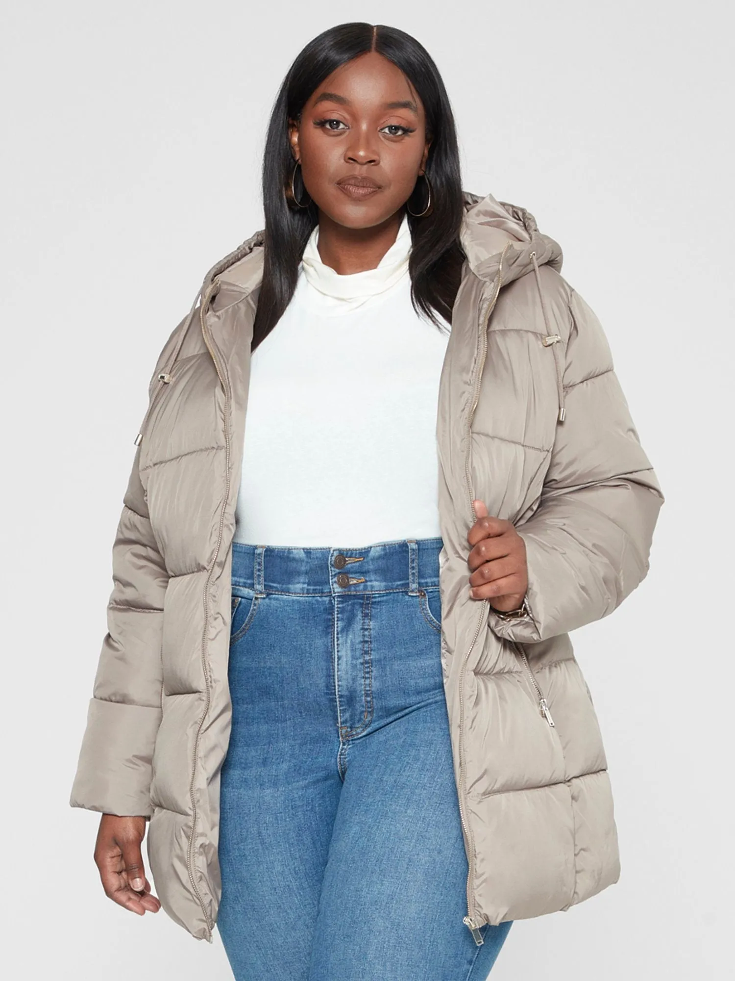 Fashion To Figure - Corinne Hooded Puffer Coat