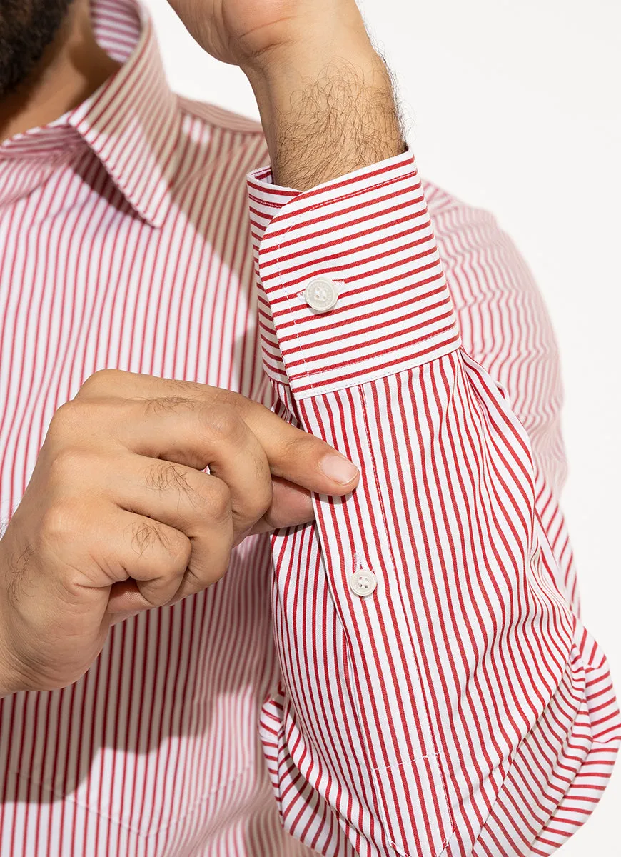 Formal Shirt - Supernova Silver Red Stripes