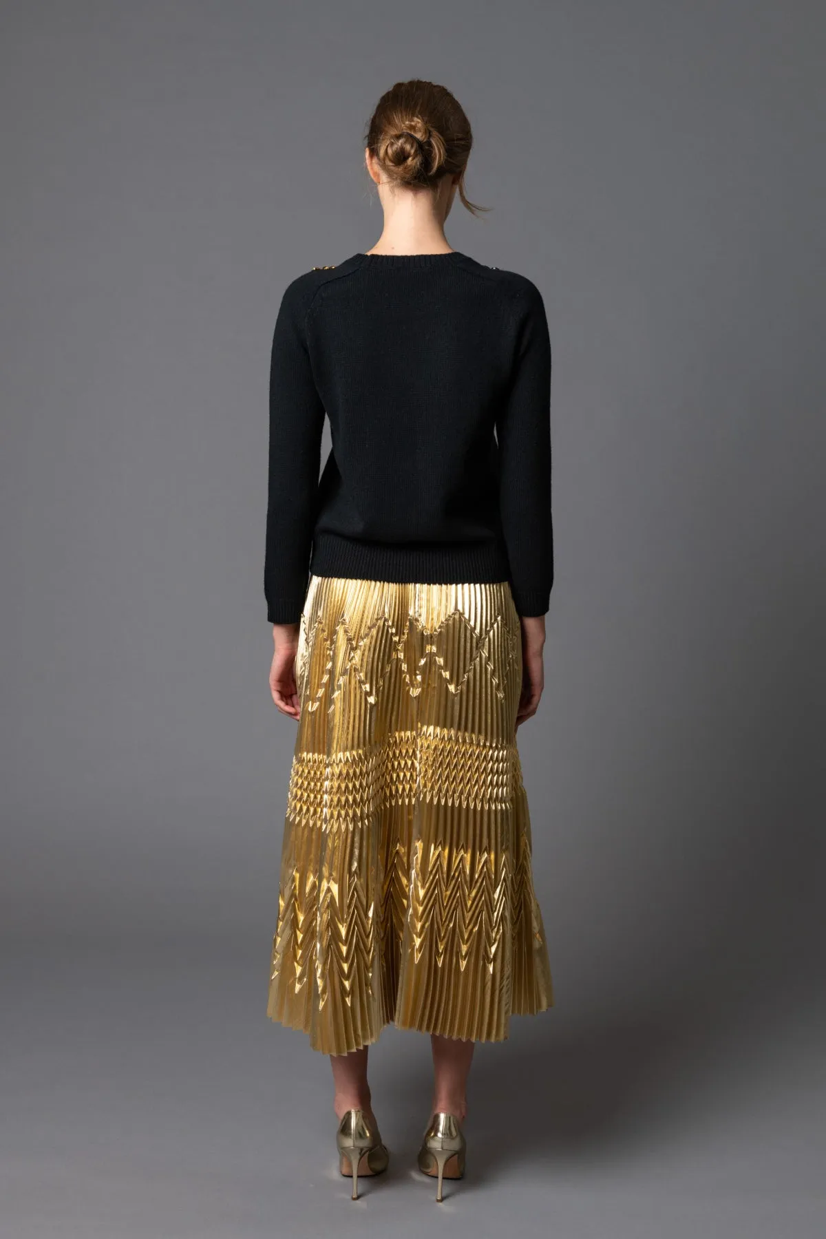 Guilded Triple Pleat Skirt