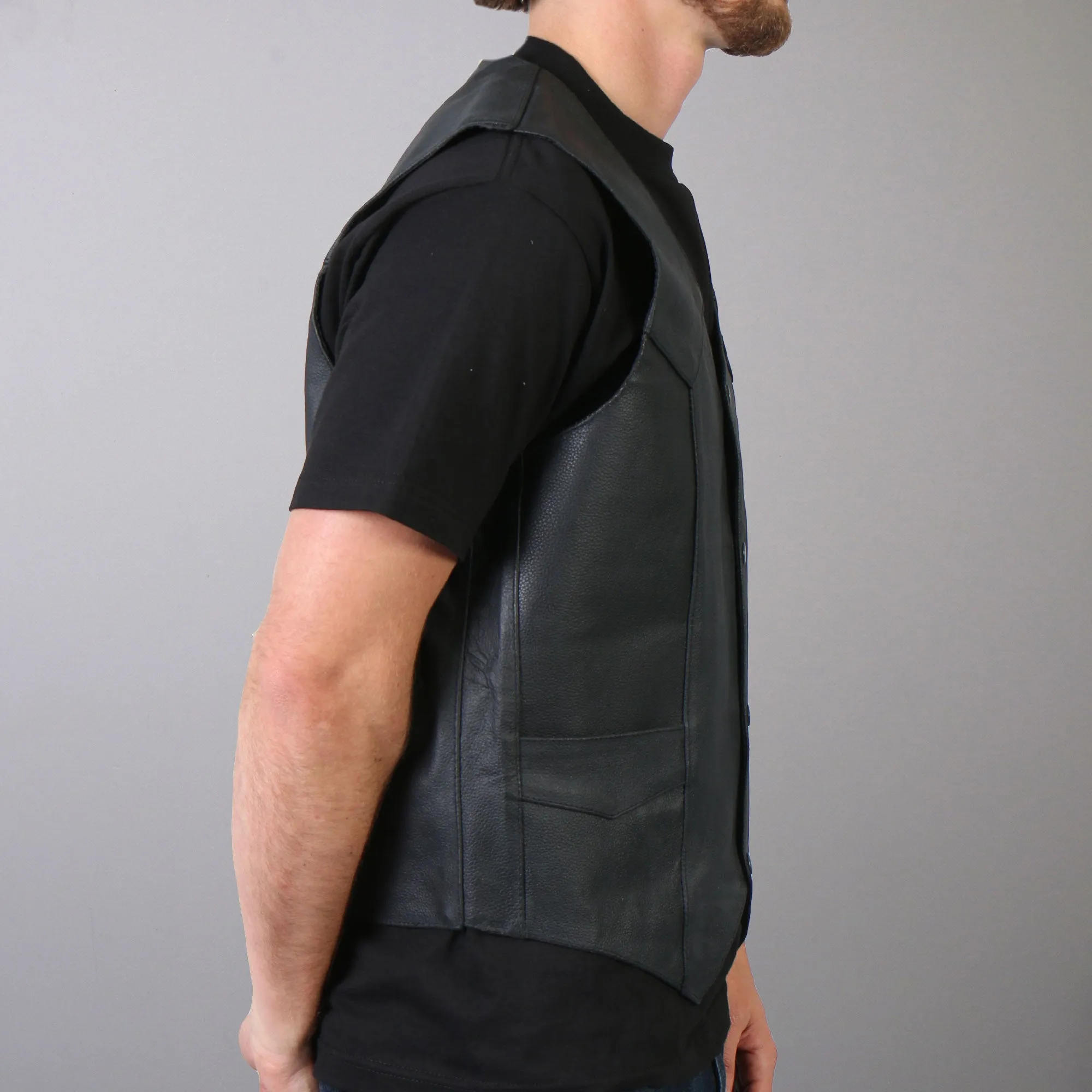 Hot Leathers VSM1032 Men's Black 'Classic' Leather Vest