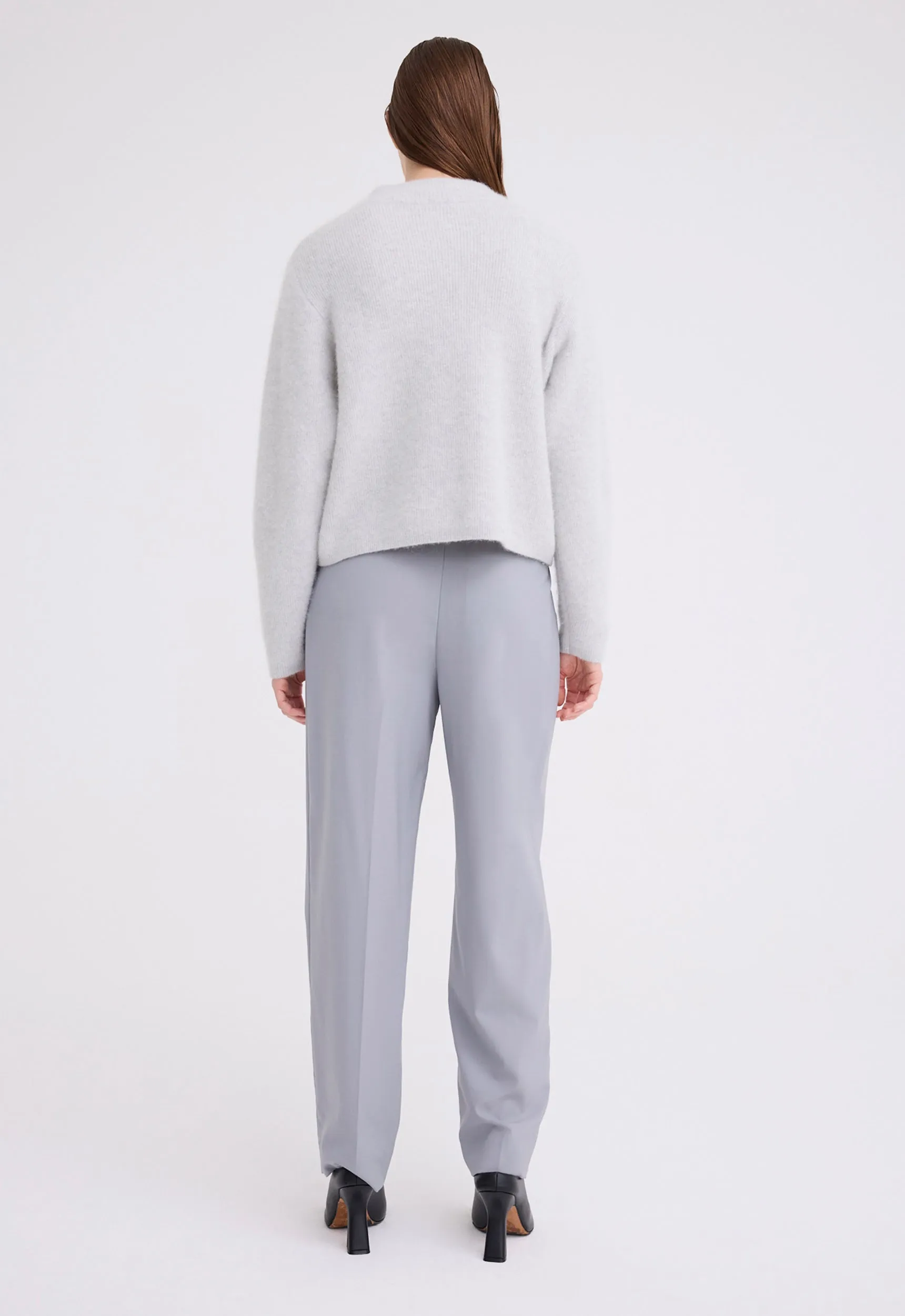 Hudd Shimmer Wool Sweater - Frost Grey