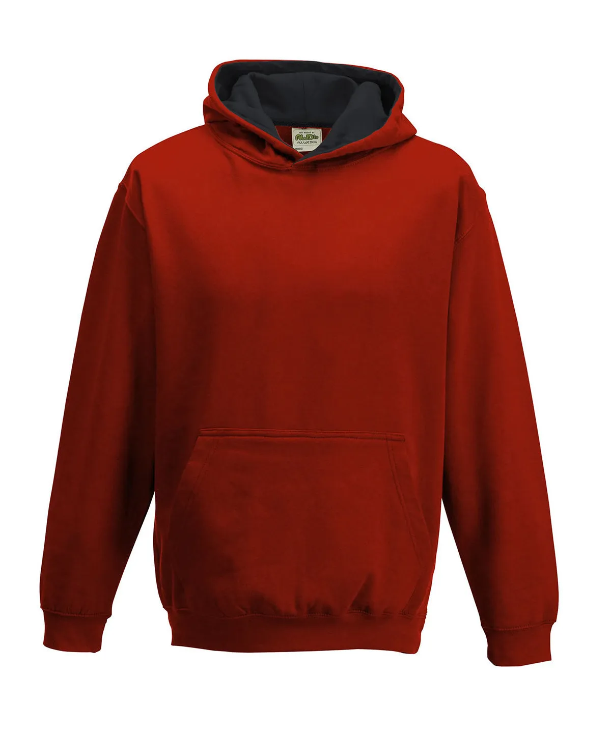 Kids varsity hoodie | Fire Red/Jet Black