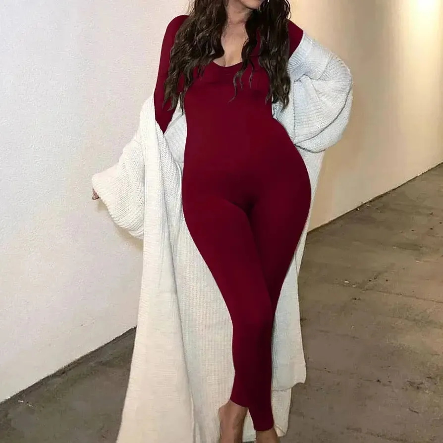 Long Sleeve High Waist Legging Jumpsuit