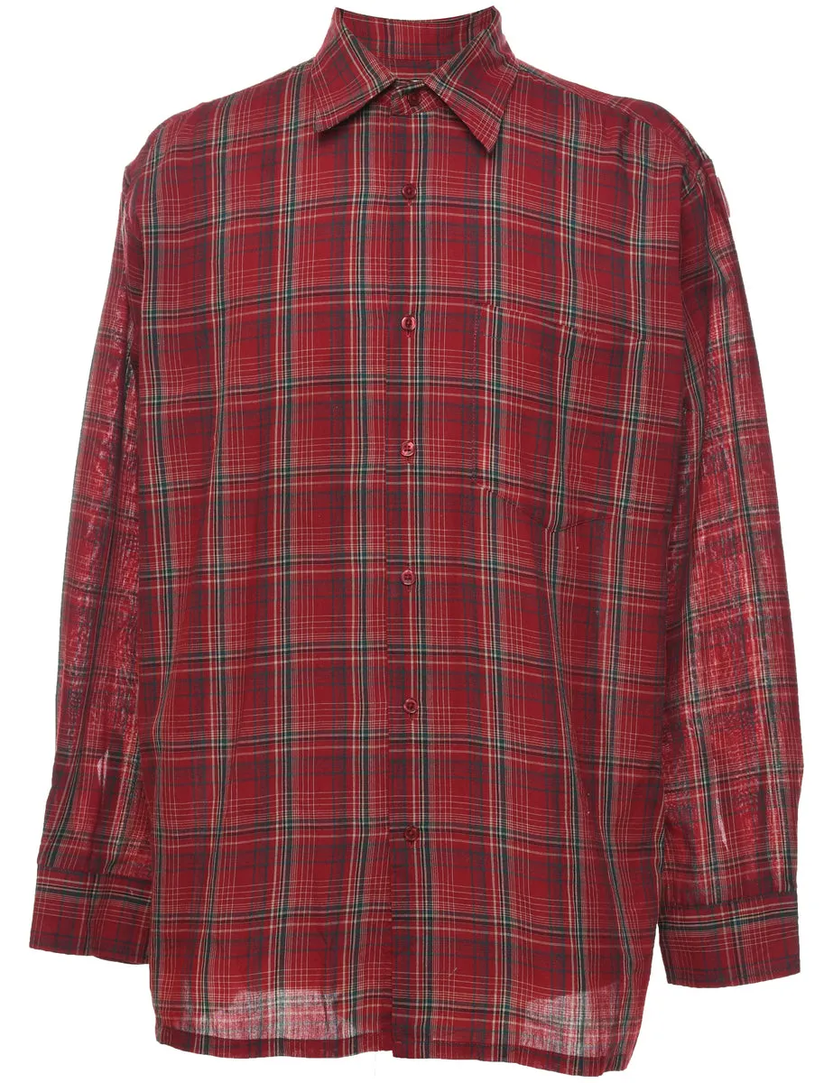 Maroon Checked Shirt - L