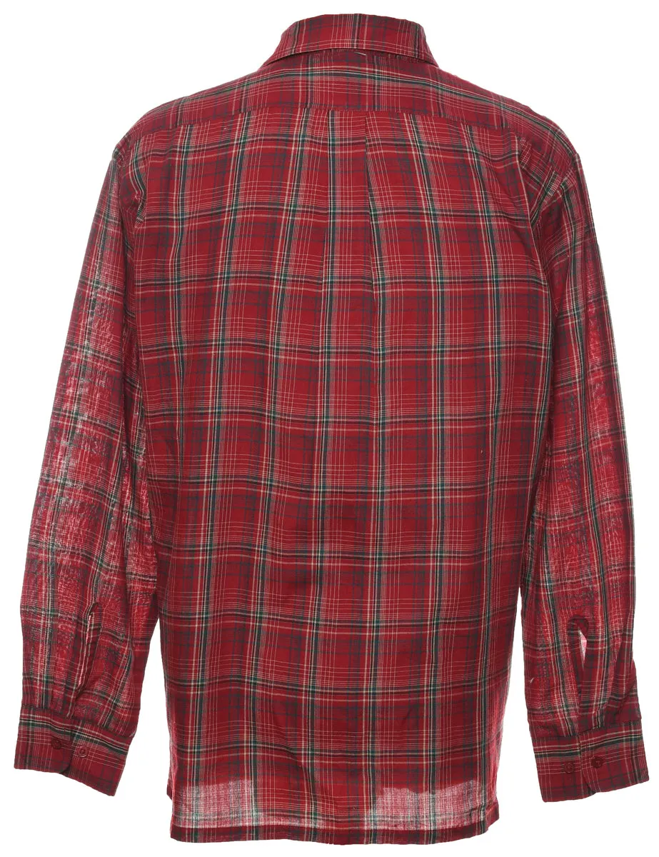 Maroon Checked Shirt - L