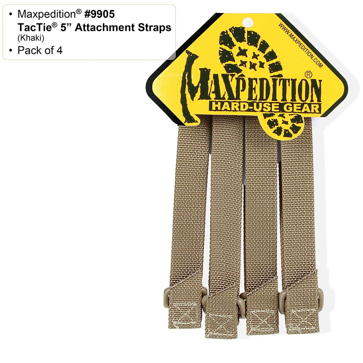 Maxpedition 5" TacTie (Pack of 4) (Black)