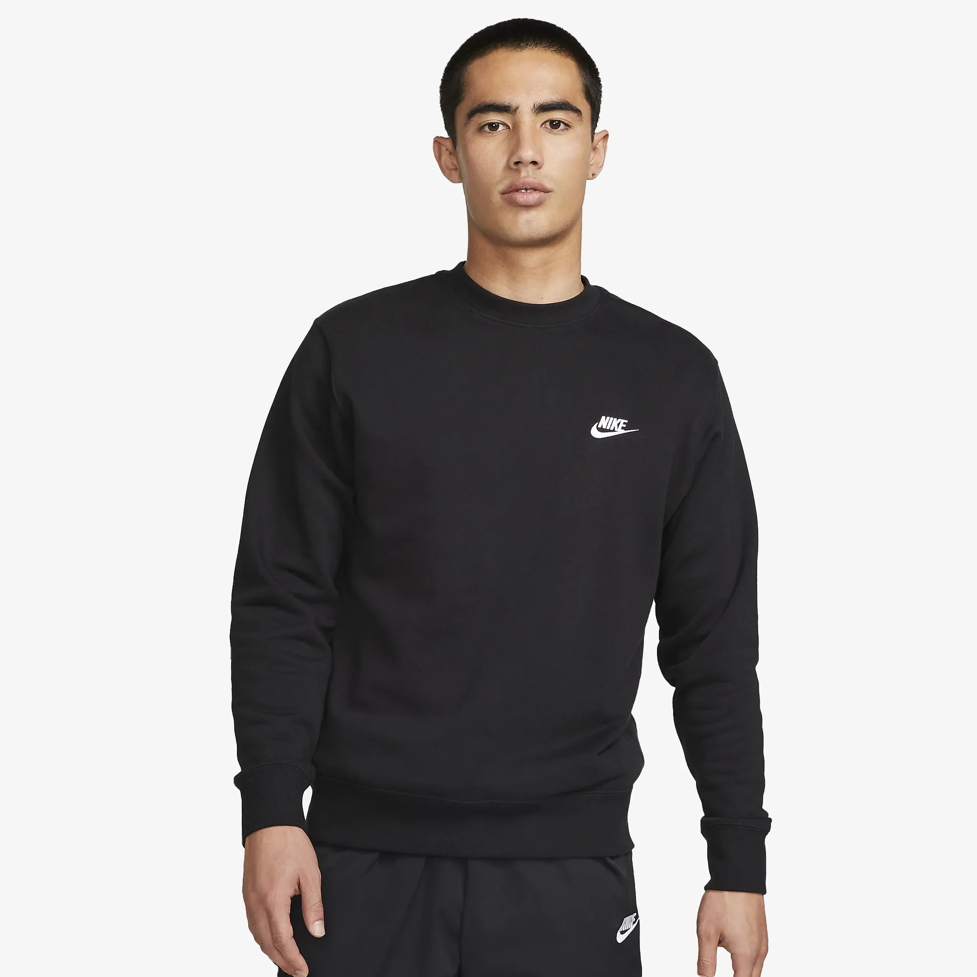 Nike | CREW NECK SWEATSHIRT  { BLACK/WHITE