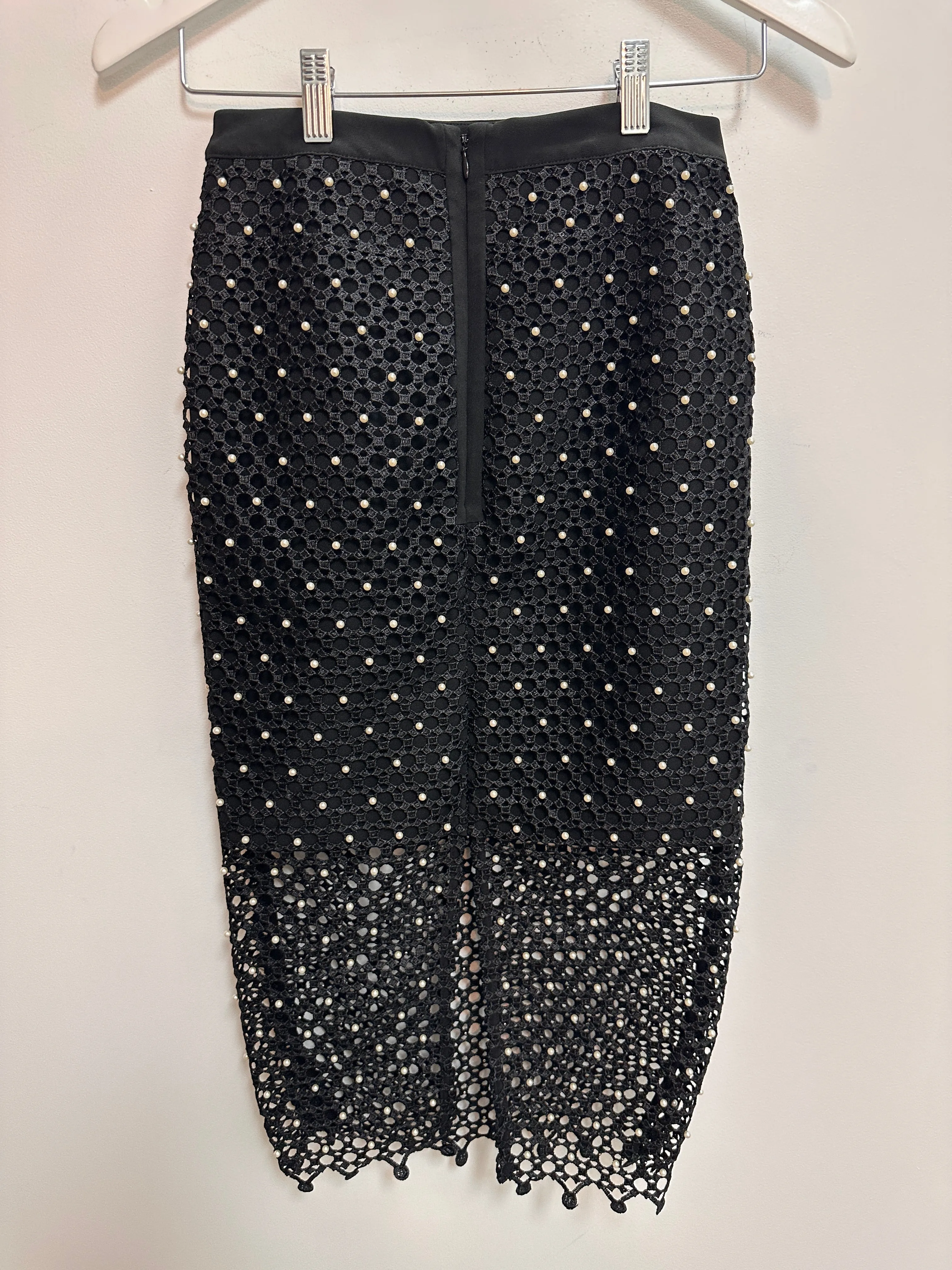 Pearl Bead Skirt in Black