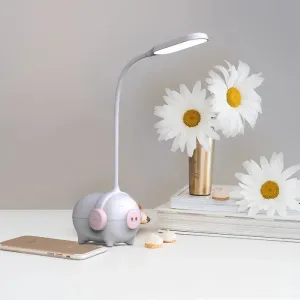 Piggydesk LED Desk Light - Flexible Gooseneck Reading Lamp