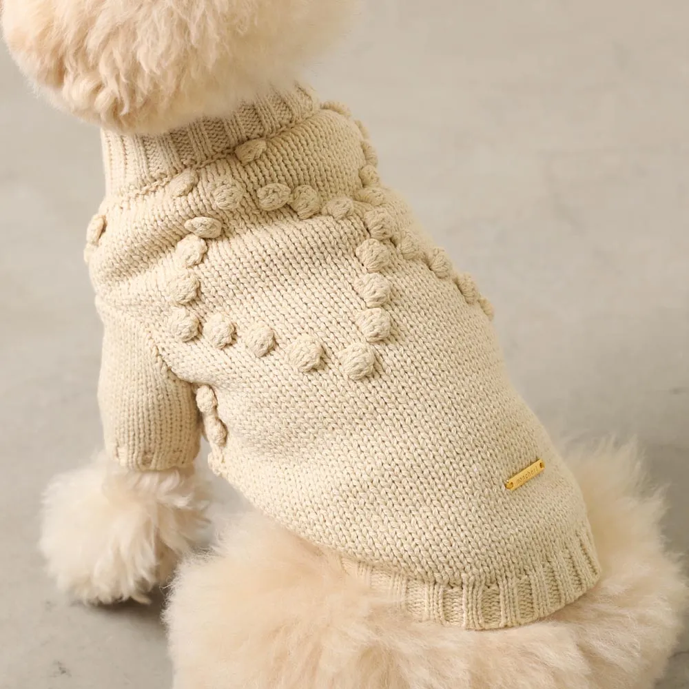 popcorn high neck sweater