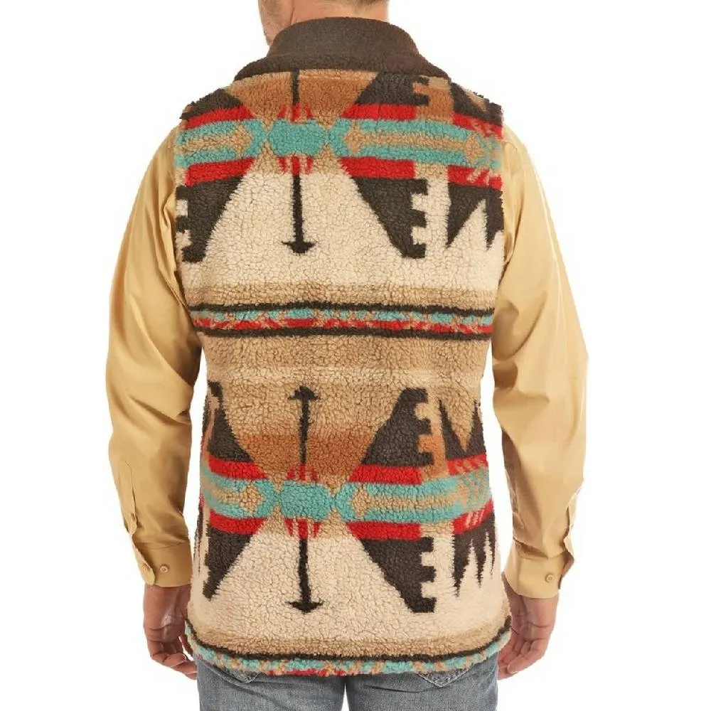 Powder River Outfitters® Men's Aztec Jacquard Brown Vest 98-2648