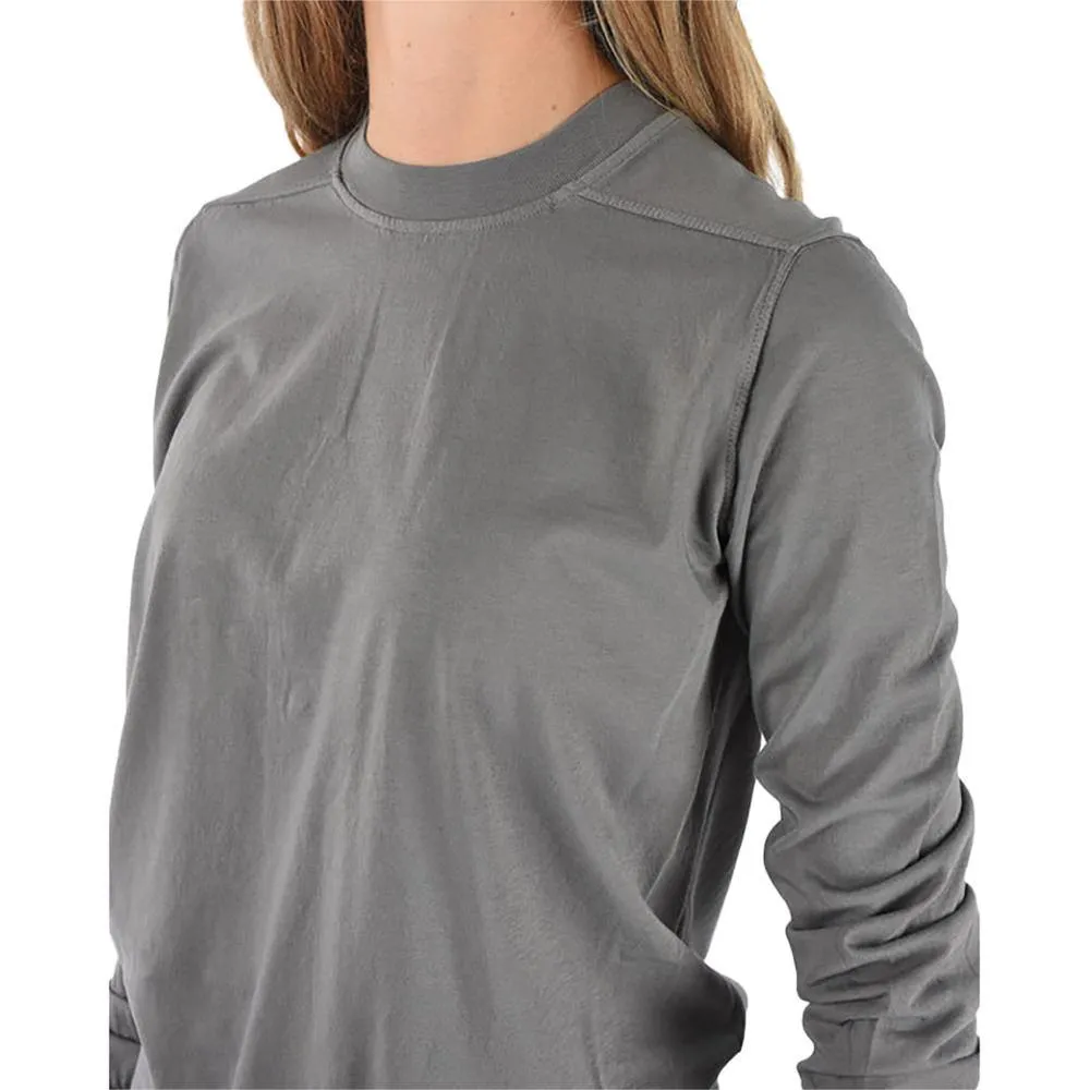 Rick Owens Women's DRKSHDW Cotton Long Sleeve Crew Shirt Stone Grey