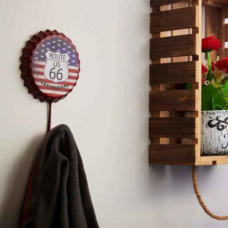 Route 66 Bottle Cap Retro Wall Hook