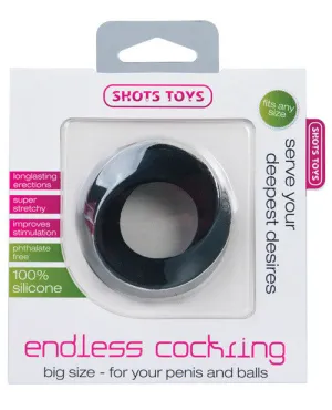 Shots Toys Endless Cockring Big Size - Black