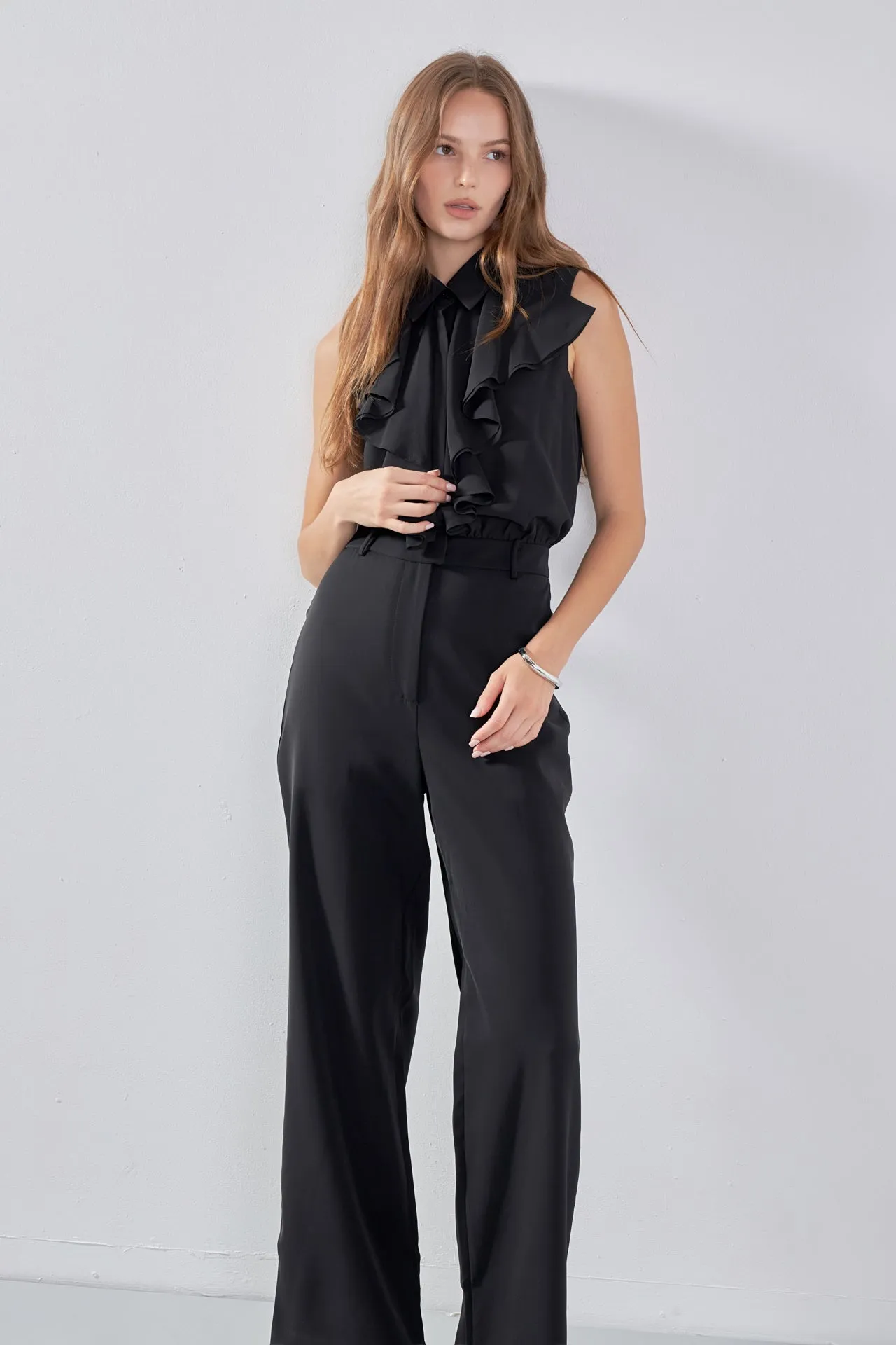 Sleeveless Ruffle Jumpsuit