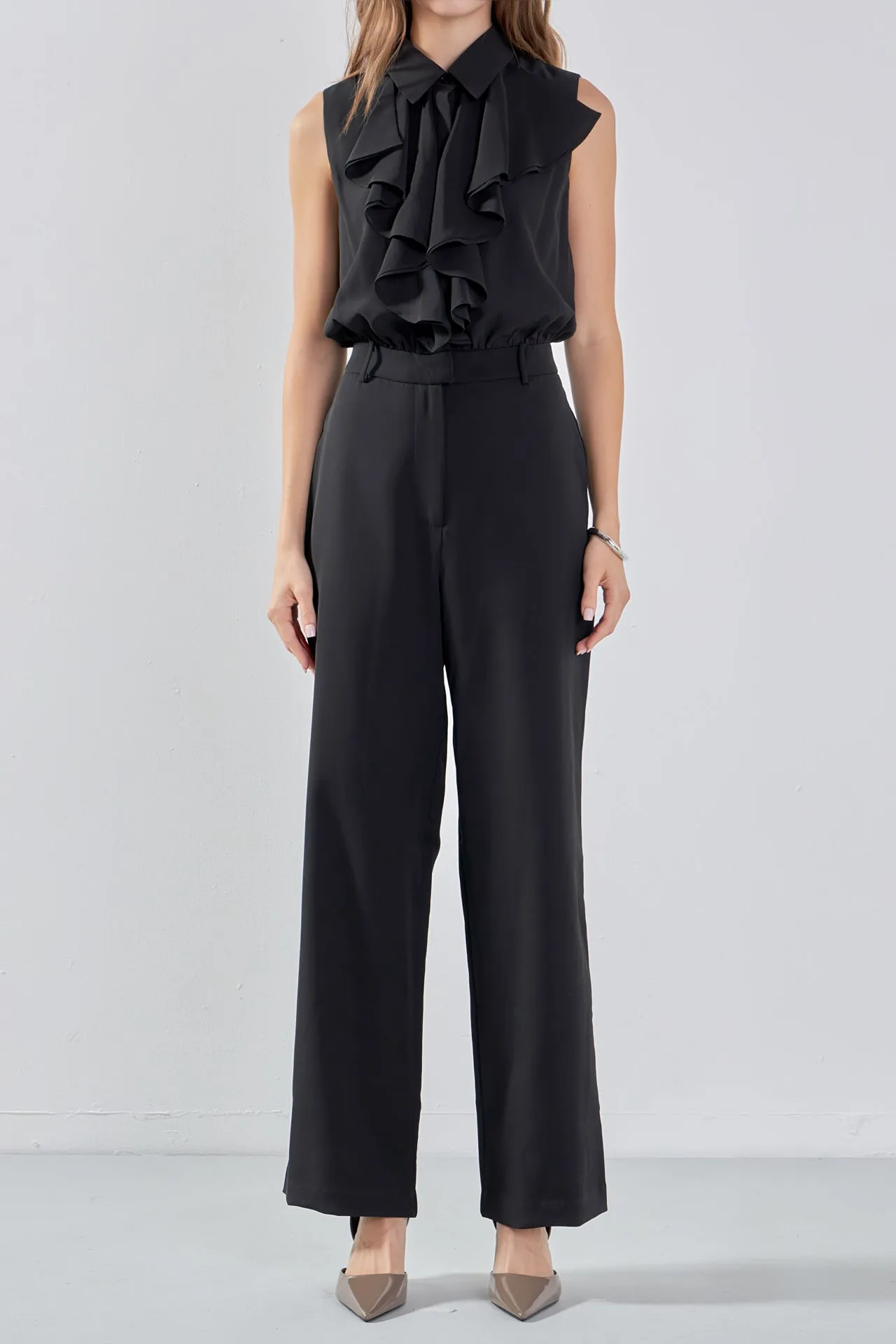 Sleeveless Ruffle Jumpsuit