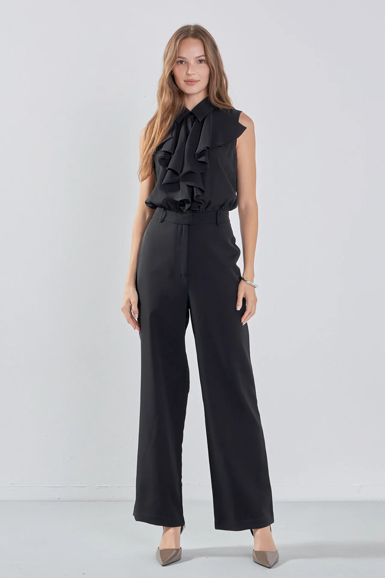 Sleeveless Ruffle Jumpsuit