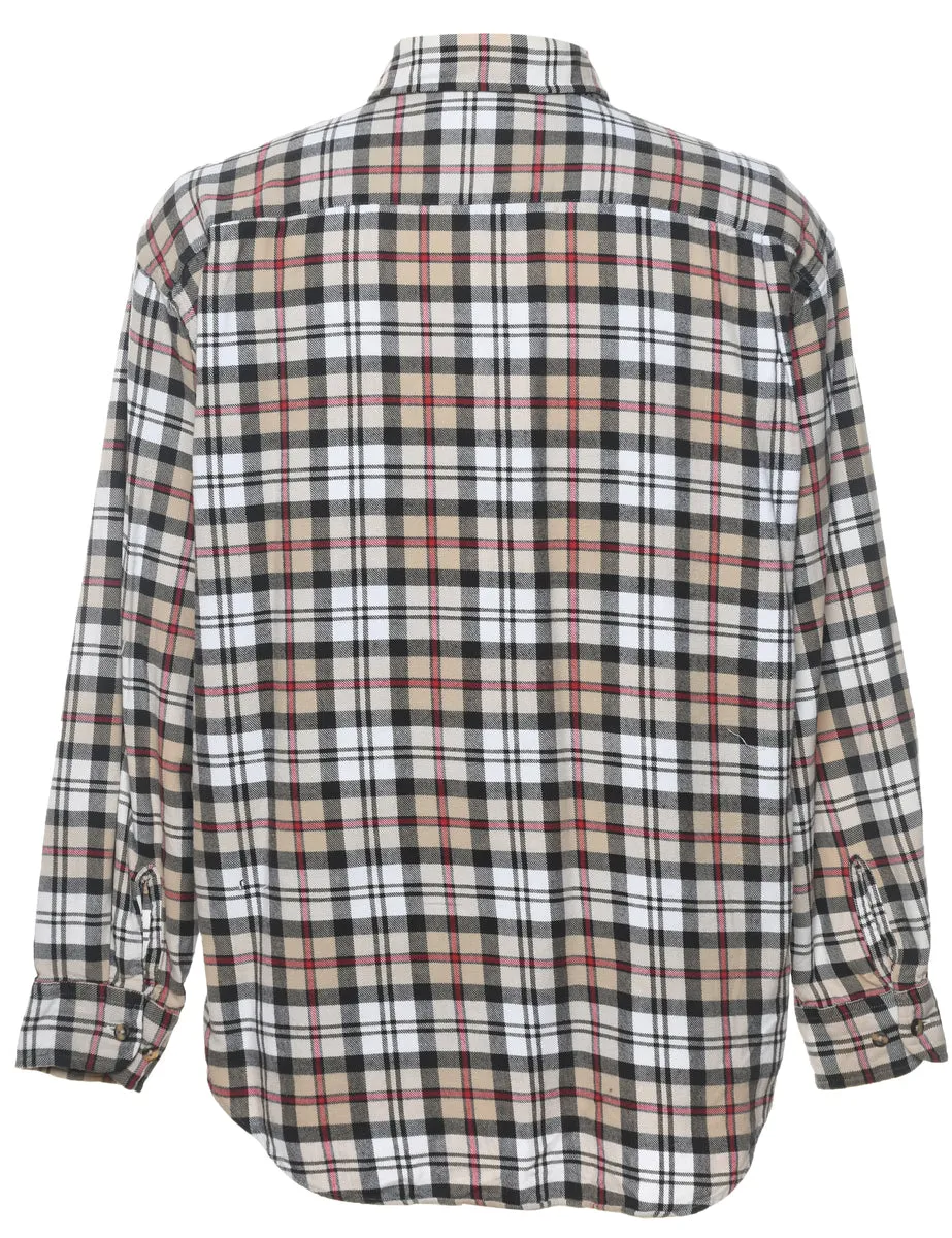 St John's Bay Nova Check Flannel Shirt - L