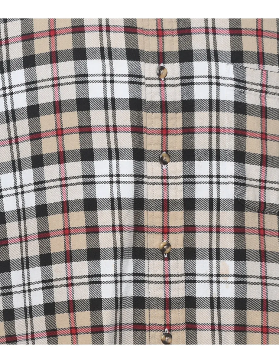 St John's Bay Nova Check Flannel Shirt - L