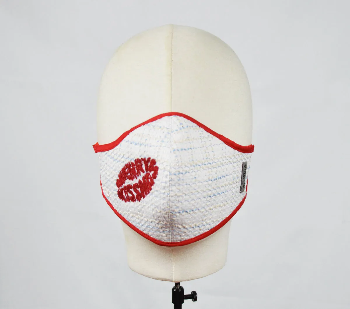 Suriya - 5 Layer Mask with Ear Loop (Limited Edition/Hand Embroidered Mask) - White - F