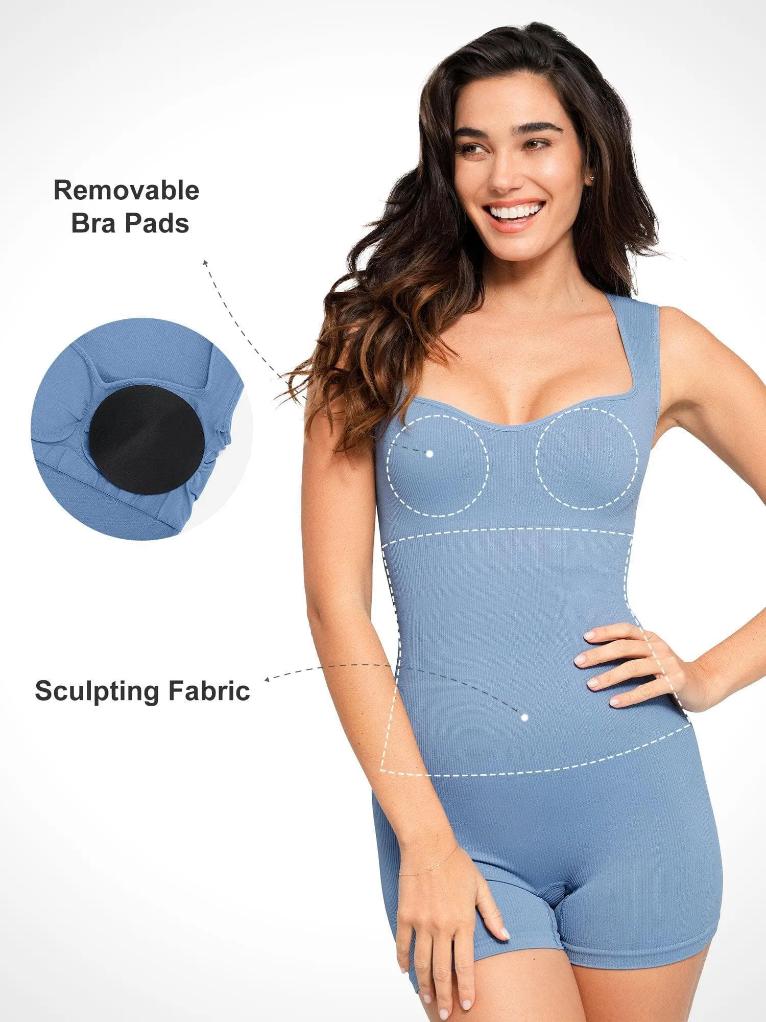 The Shapewear Romper Seamless Sweetheart Neckline