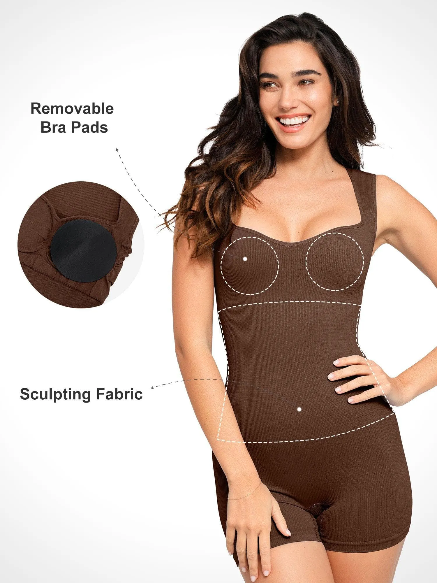 The Shapewear Romper Seamless Sweetheart Neckline