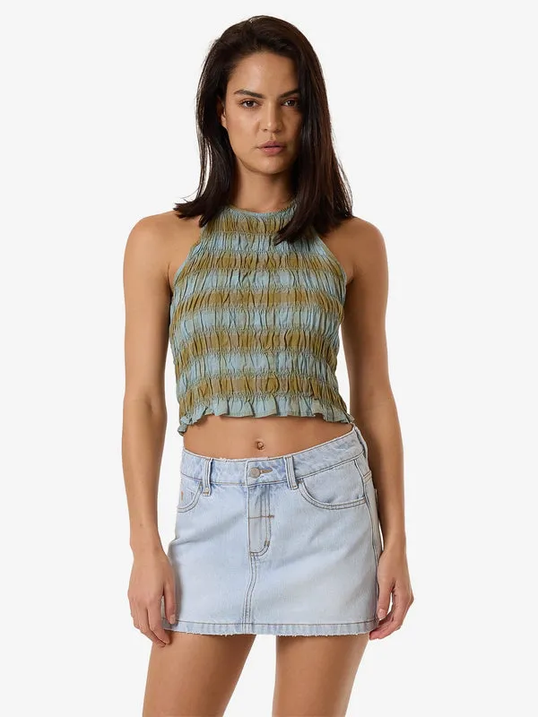 THRILLS Ansley Halter Top - STONE BLUE