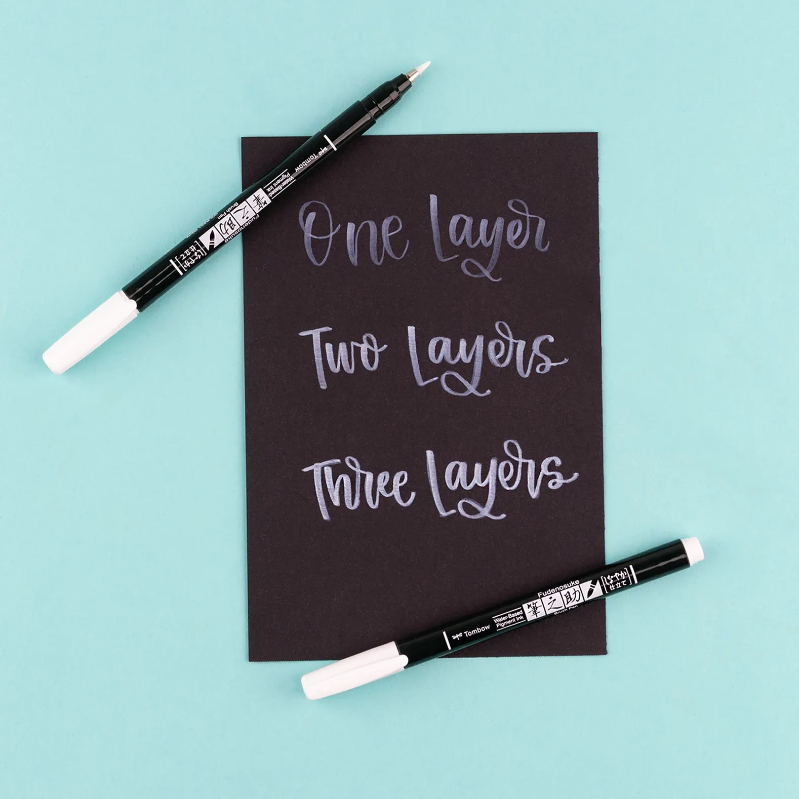 TOMBOW FUDENOSUKE BRUSH PENS - WHITE (Set of 2)