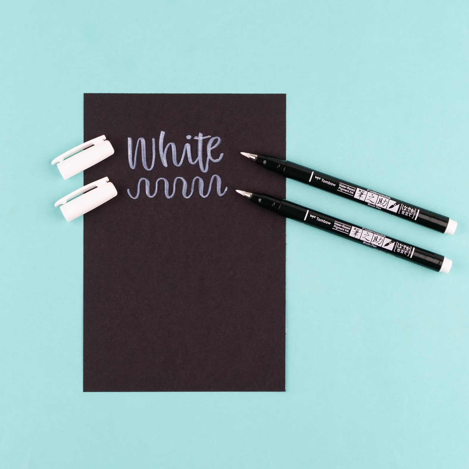 TOMBOW FUDENOSUKE BRUSH PENS - WHITE (Set of 2)