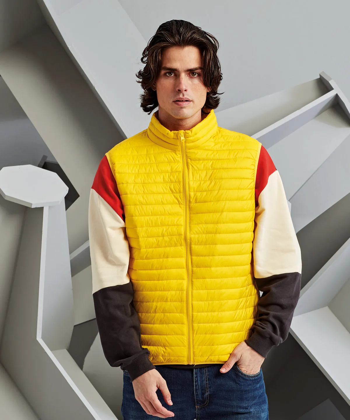 Tribe fineline padded gilet | Royal