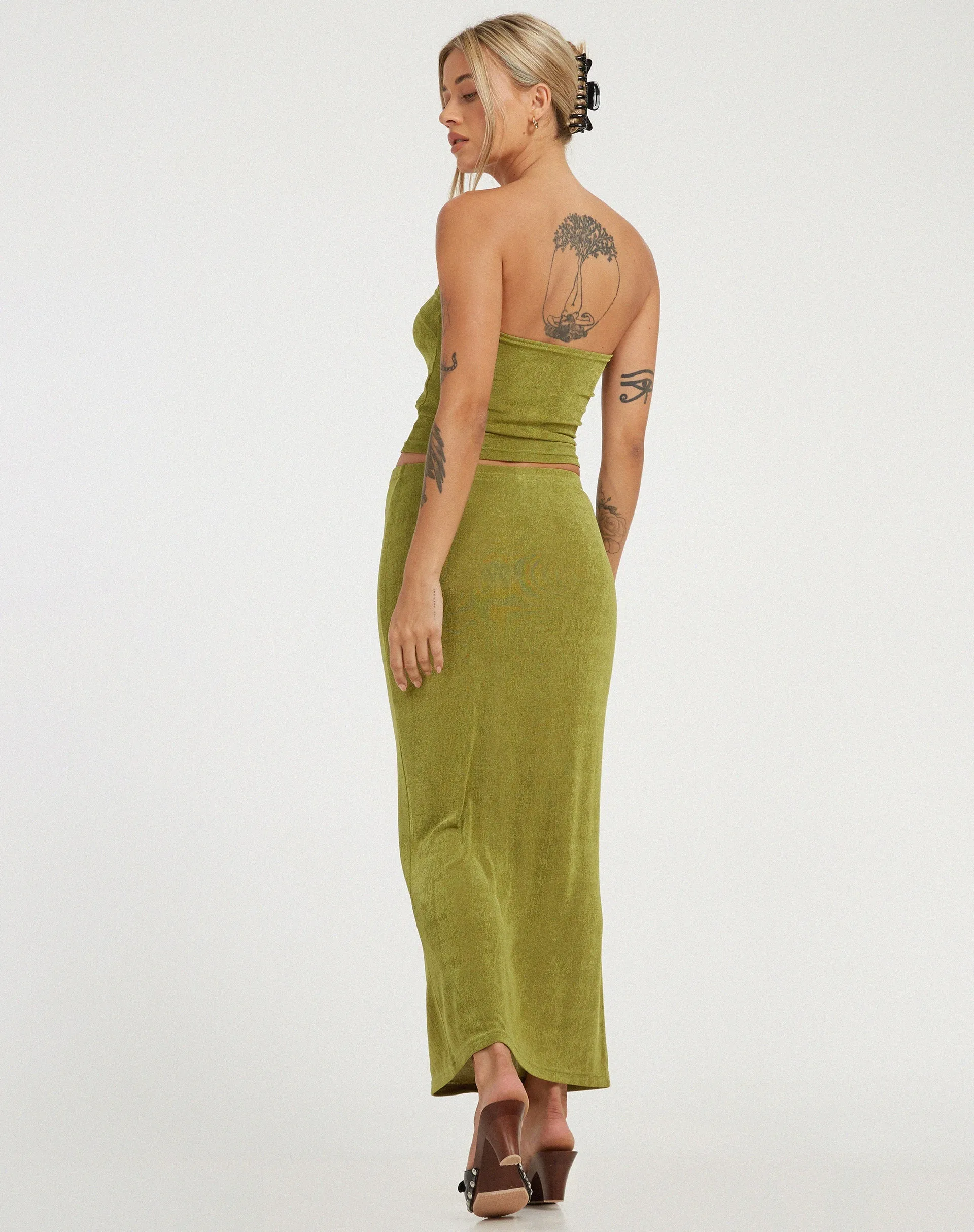 Tulus Maxi Skirt in Lime