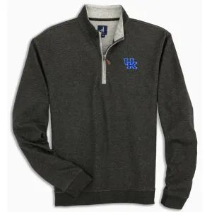 University of Kentucky Sully 1/4 Zip Pullover in Heather Black by Johnnie-O