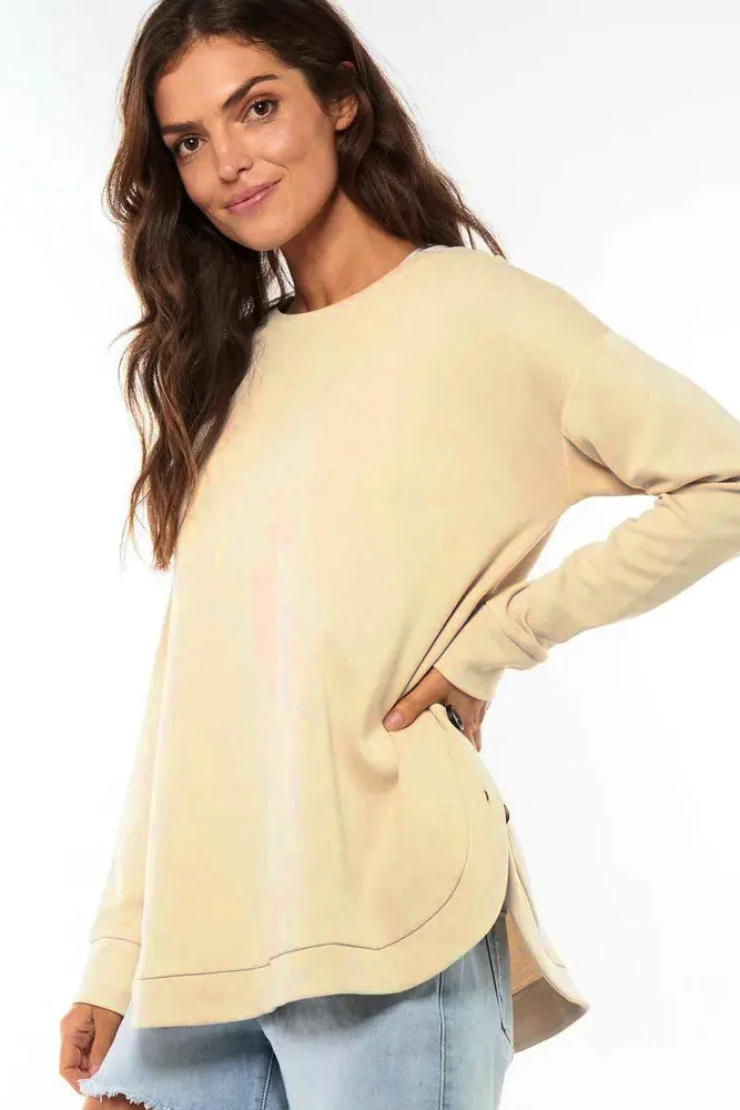 Warm Hearts Knit Maternity Nursing Top in Stone