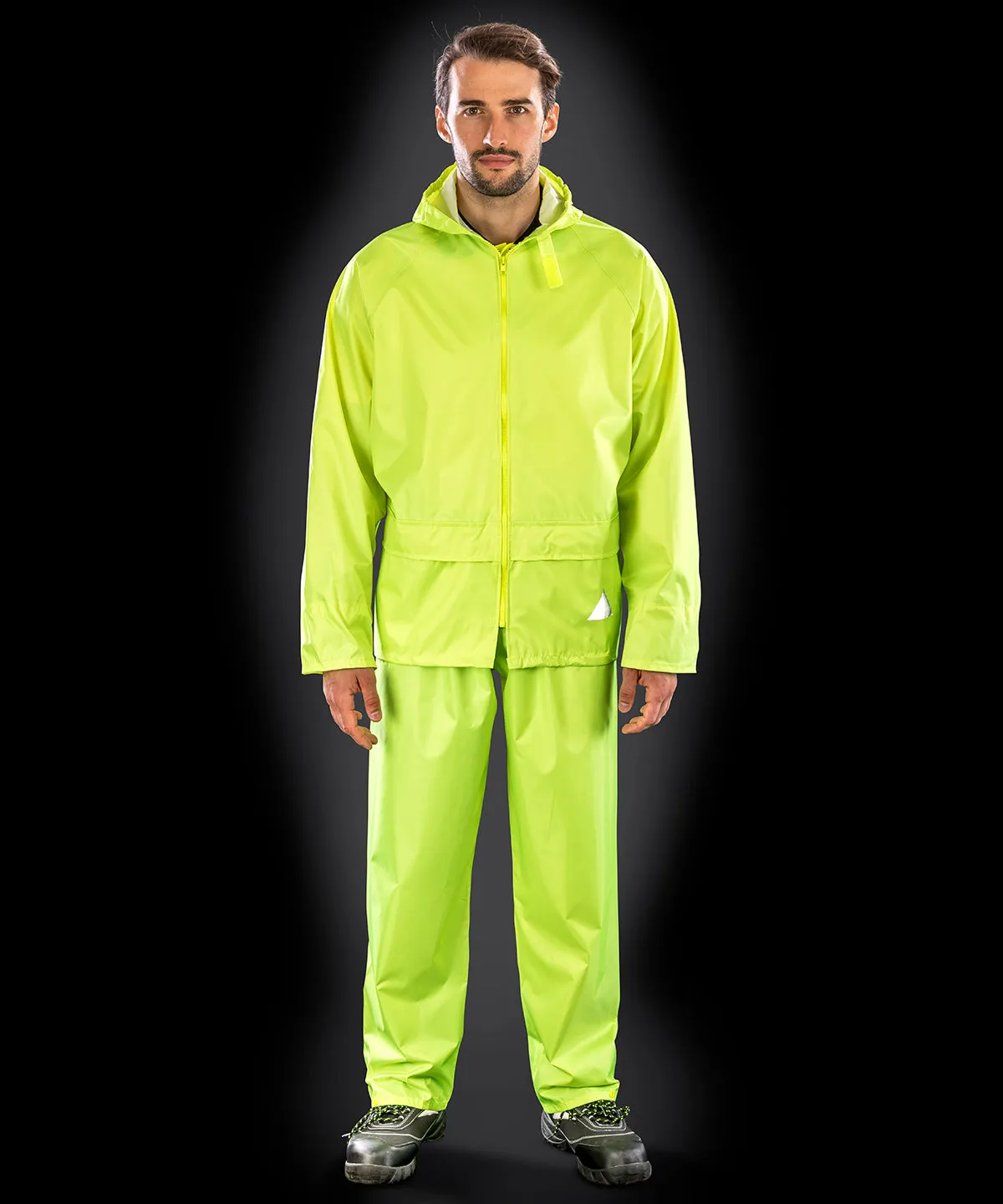 Waterproof jacket and trouser set | Neon Yellow