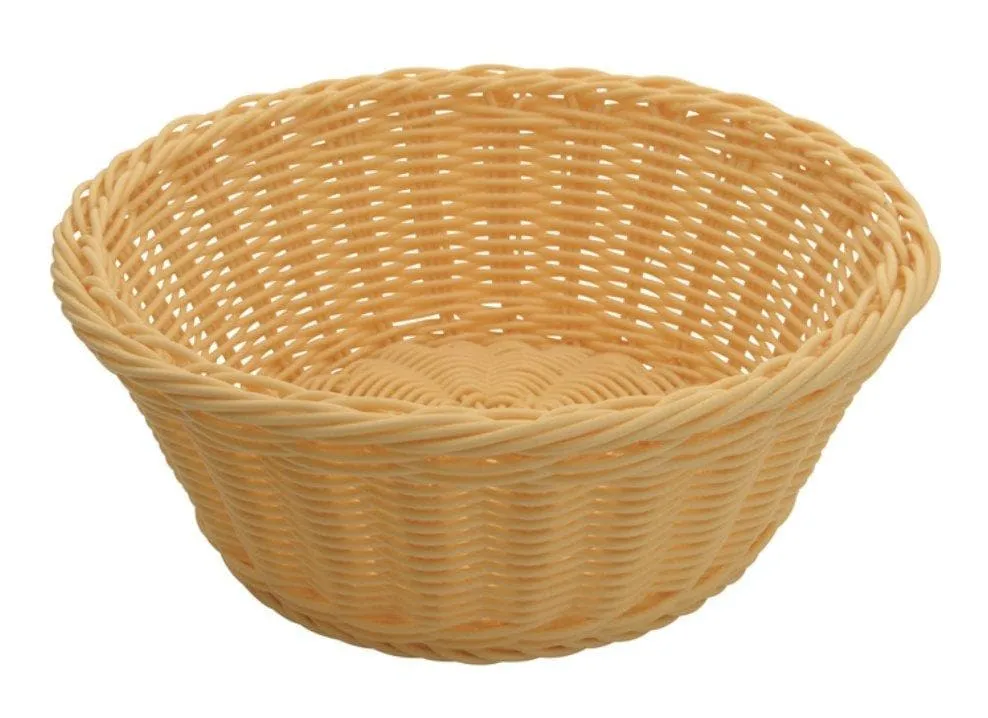 Winco Round Solid Cord Poly Woven Basket (Pack of 12) - Various Colours