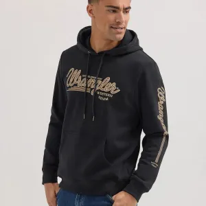 Wrangler Men's Rope Logo Pullover Hoodie in Jet Black